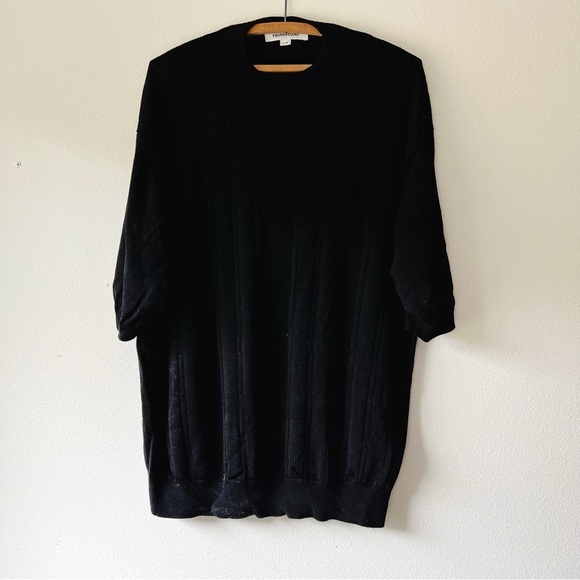 Pronto Uomo Mens black short sleeves sweater size L‎ - Picture 1 of 4